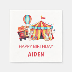 Serviette En Papier Grand Top Circus Joyeux Anniversaire