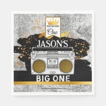 GRAND UN 1er anniversaire Boombox Napkins