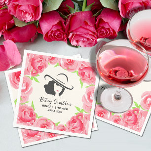 Serviette En Papier Grande Casquette Rose Derby Fête des mariées