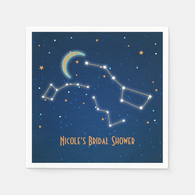 Serviette En Papier Grande Ourse Observation des étoiles Constellation (Devant)