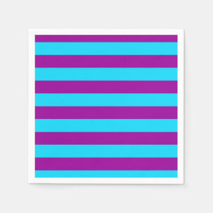 Serviette En Papier Grandes bandes bleues et violettes