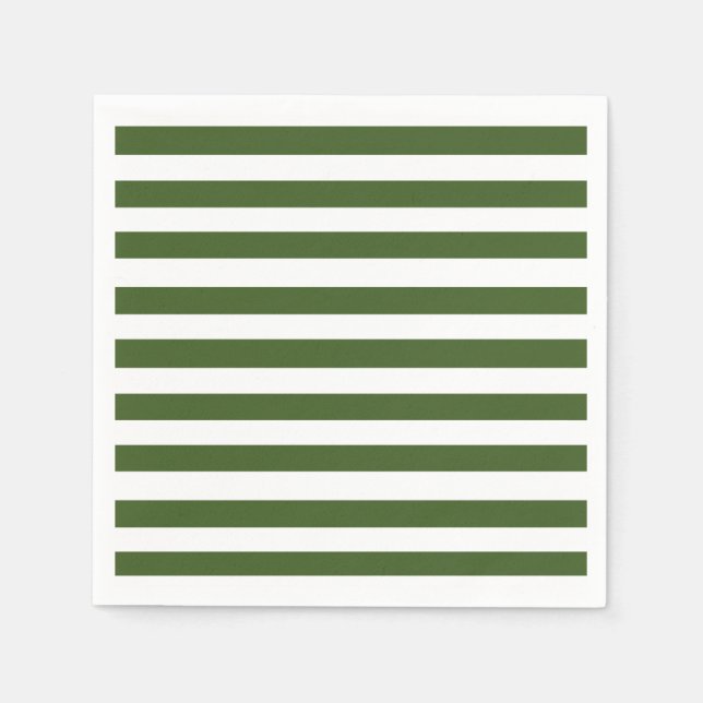 Serviette En Papier Grandes vertes et blanches (Devant)