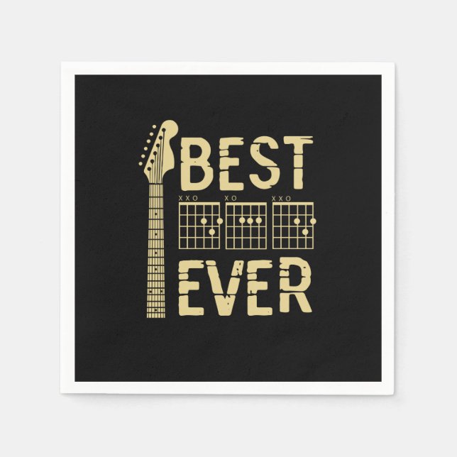 Serviette En Papier Grandfather Quotes | Best Dad Guitar Ever (Devant)