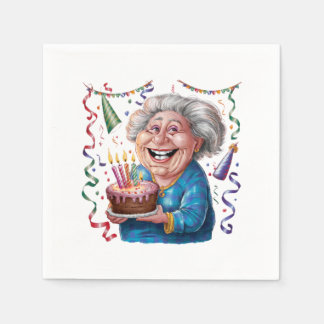 Serviette En Papier Granny Anniversaire Grand Sourire