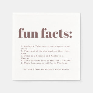Serviette En Papier Graphe pourpre minimal moderne   Fun Facts Mariage