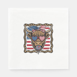 Serviette En Papier Graphique de drapeau vintage de vache des Highland