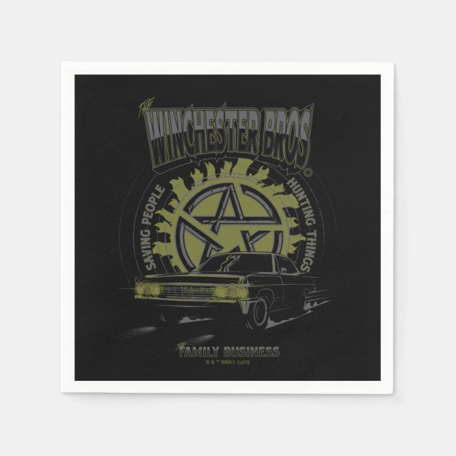 Serviette En Papier Graphique de voiture surnaturel "The Winchester Br (Devant)