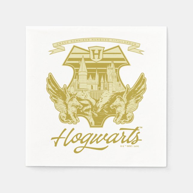 Serviette En Papier Graphique du bouclier ailé HOGWARTS™ (Devant)
