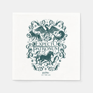 Serviette En Papier Graphique Filigree de Patronum d'Expecto