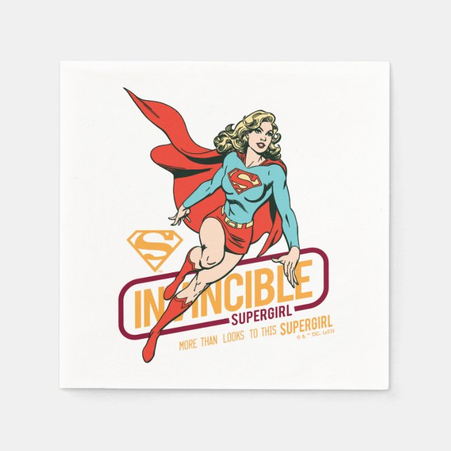 Serviette En Papier Graphique rétro-invincible Supergirl (Devant)