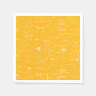 Serviette En Papier Graphiques d'équations mathématiques jaunes pour l