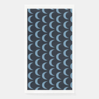 Serviette En Papier Gras Lune à quarts noir et bleu