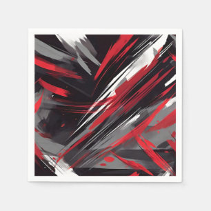 Serviette En Papier Gras Rouge Et Gris Dynamique
