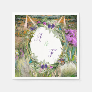 Serviette En Papier Grasses et fleurs de printemps écologiques sauvage