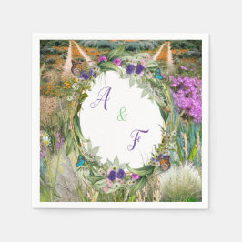 Serviette En Papier Grasses et fleurs de printemps écologiques sauvage