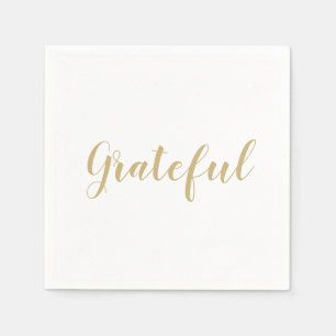 Serviette En Papier Grateful or script joli papier d'action de grâces