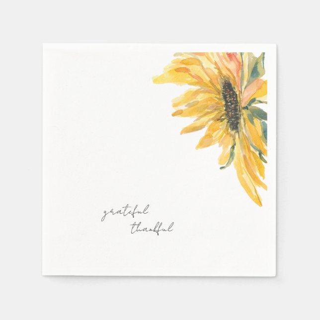 Serviette En Papier Grateful Sunflower Cocktail (Devant)