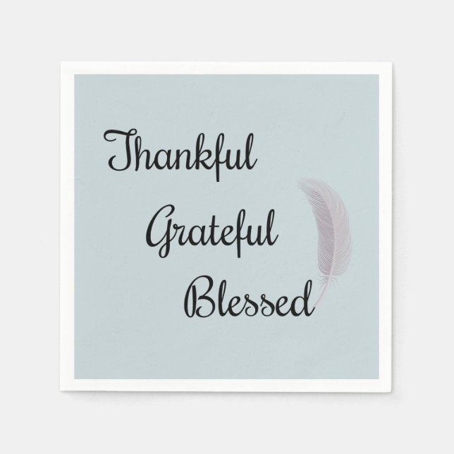 Serviette En Papier Gratuit Grateful Angel Feather Dusty Bleu (Devant)