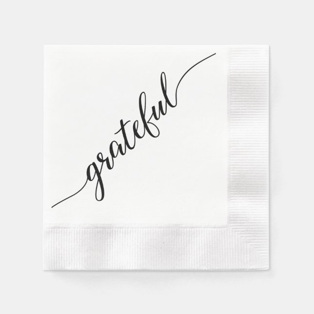 Serviette En Papier Gratuit | Thanksgiving Script police avec longue q (Devant)