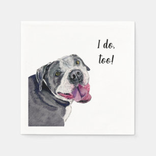 Serviette En Papier Gray Pitbull Chien Cocktail Personnalisé Napkin