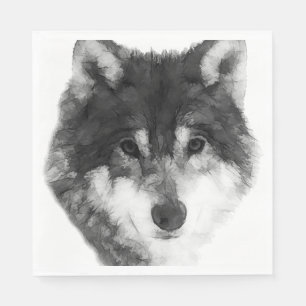 Serviette En Papier Gray Wolf élégant