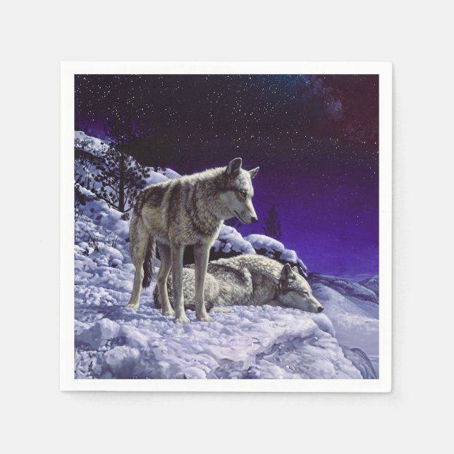 Serviette En Papier Gray Wolves (Devant)