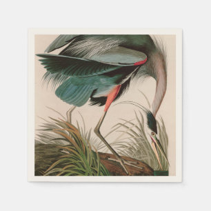 Serviette En Papier Great Blue Heron Birds of America Audubon Imprimer