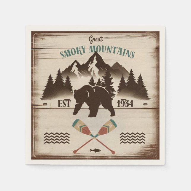 Serviette En Papier Great Smoky Mountains, TN ours (Devant)