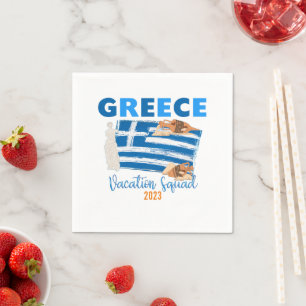 Serviette En Papier Grèce Grec Vacances Europe Voyage