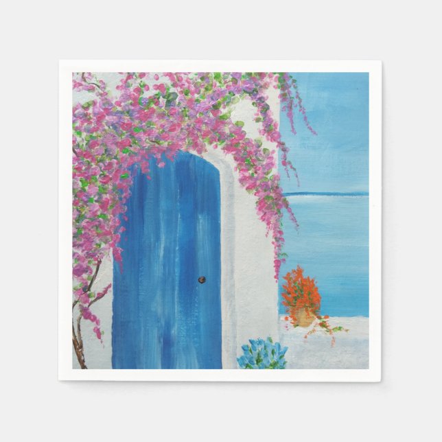 Serviette En Papier Greek Blue (Devant)
