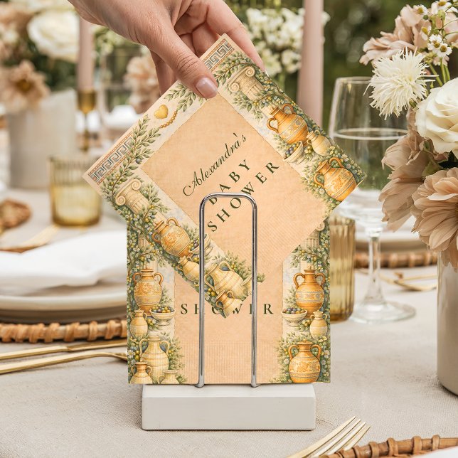 Serviette En Papier Greek Olive Baby Shower (Créateur téléchargé)