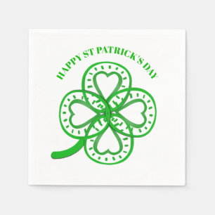 Serviette En Papier Green Clover Heart St Patrick's Day Paper N