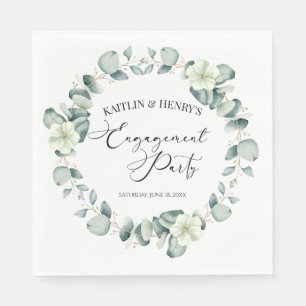 Serviette En Papier Green Eucalyptus Feuille Botanical Engagement Part