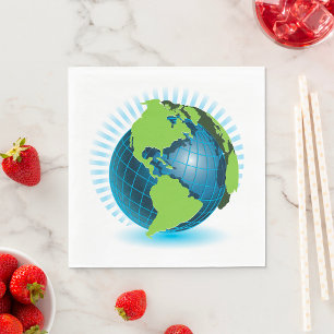 Serviette En Papier Green Globe