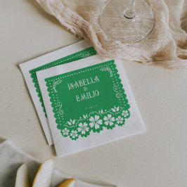 Serviette En Papier Green | Mariage mexicain Papel Picado