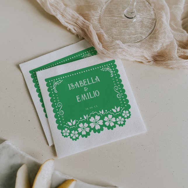Serviette En Papier Green | Mariage mexicain Papel Picado (Créateur téléchargé)