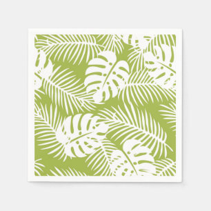 Serviette En Papier Green Palm Feuille Rainforest Motif