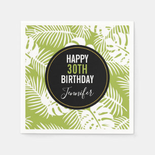 Serviette En Papier Green Palm Feuille Rainforest Motif