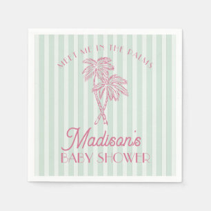 Serviette En Papier Green Palm Spring Pastel Beach Baby shower