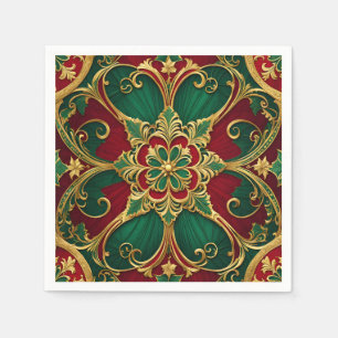 Serviette En Papier Green Red Christmas Holiday