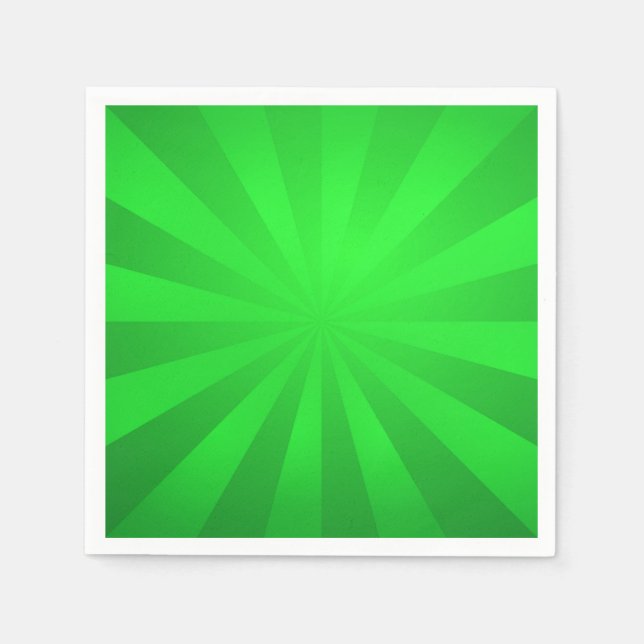 Serviette En Papier Green Retro Sunburst (Devant)