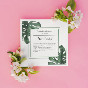 Serviette En Papier Green Tropical Monstera feuille Mariage Fun Facts