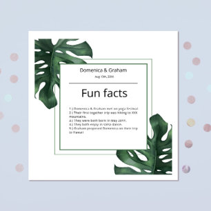 Serviette En Papier Green Tropical Monstera feuille Mariage Fun Facts