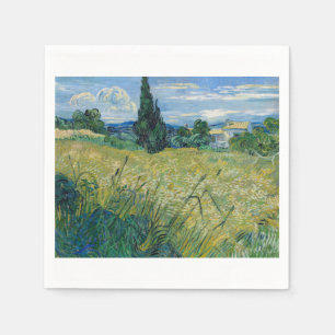 Serviette En Papier Green Wheat Field with Cypress 1889 par Vincent va