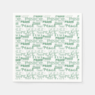 Serviette En Papier Green White Inspiration Peace