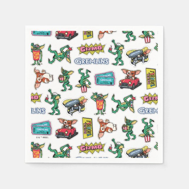 Serviette En Papier Gremlins™ Autocollants Drôle Motif (Devant)