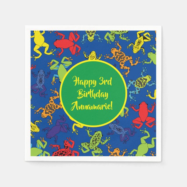 Serviette En Papier Grenouille arborescente Anniversaire de enfant mûr (Devant)