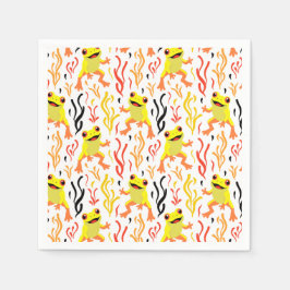 Serviette En Papier Grenouilles joueuses