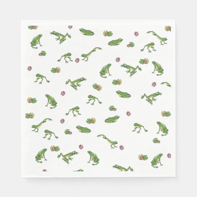 Serviette En Papier Grenouilles vertes (Devant)