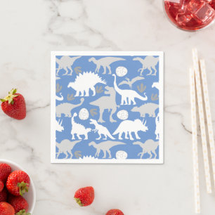 Serviette En Papier Grey Dino Motif L Blue BG